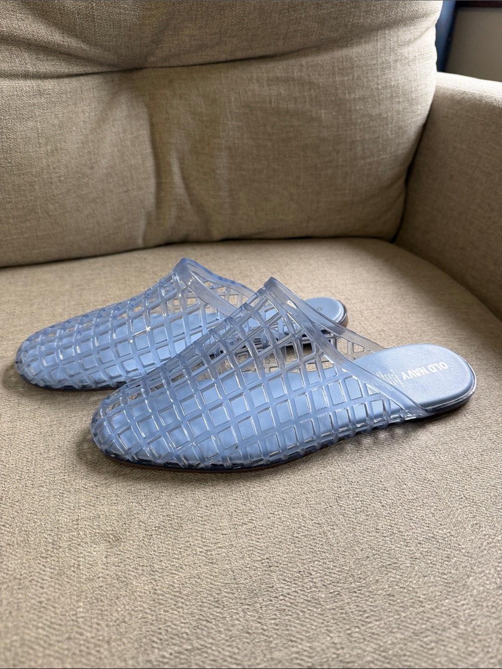Old Navy Pale Blue Women's Jelly Slide Mules